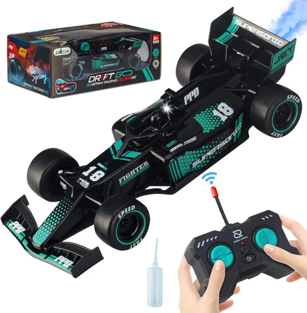 F1 Remote Control Racing Car – 1:18 Drift RC Car with Spray Effect