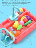 Kids Kitchen Toy Electric Dishwasher Sink – Pretend Play Set