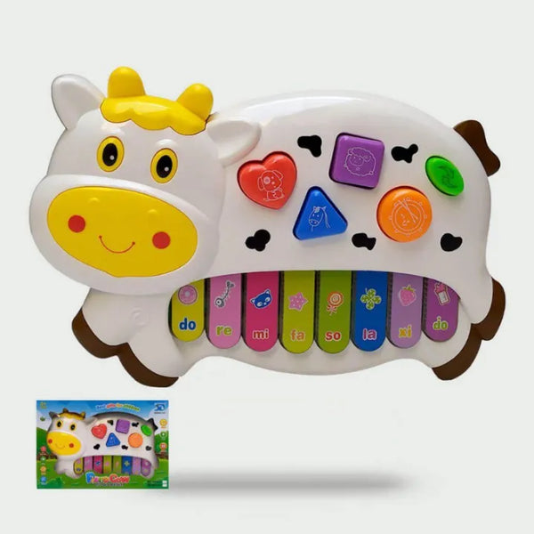 Cow-Shaped Musical Piano Toy with Lights & Sounds