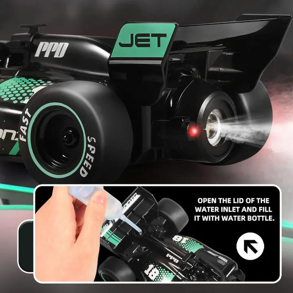 F1 Remote Control Racing Car – 1:18 Drift RC Car with Spray Effect
