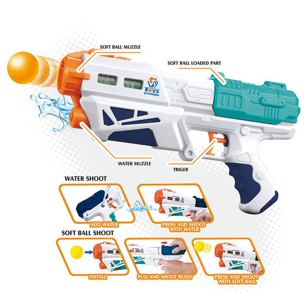 2-in-1 Shooting Toy Gun – Soft Ball & Foam Dart Blaster