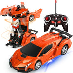 2-in-1 Transformer Robot Lamborghini RC Car with Lights & Music
