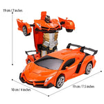 2-in-1 Transformer Robot Lamborghini RC Car with Lights & Music