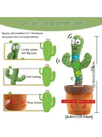 Dancing Talking Cactus Toy – Singing & Repeating Plush Toy