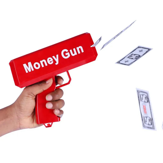 Money Gun Toy with Play Money – Party Cash Spray Gun