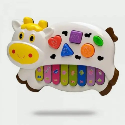 Cow-Shaped Musical Piano Toy with Lights & Sounds